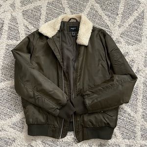 Forever 21 Mens Bomber Jacket With Fur Size Us Me… - image 1